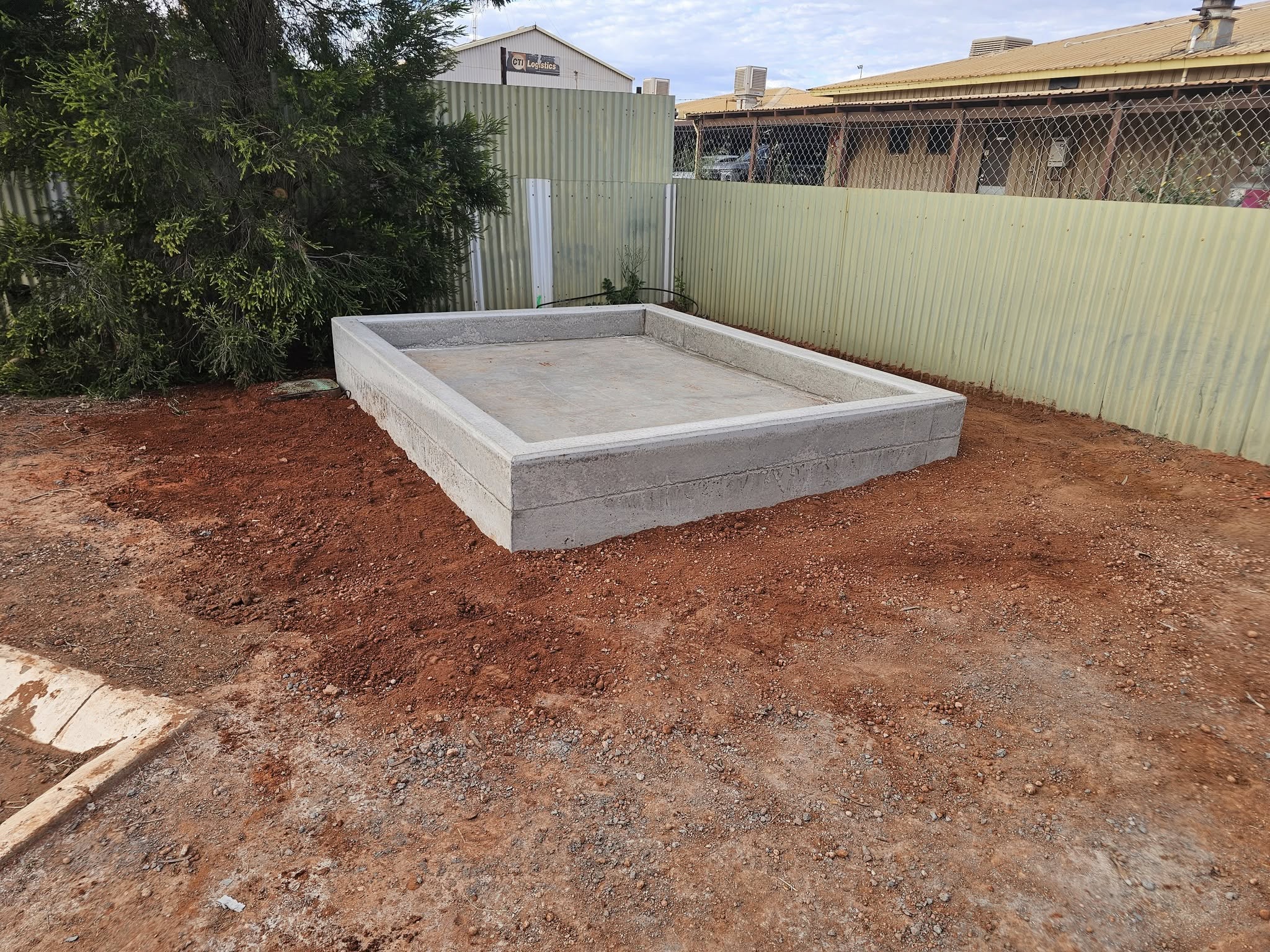 Concrete box after